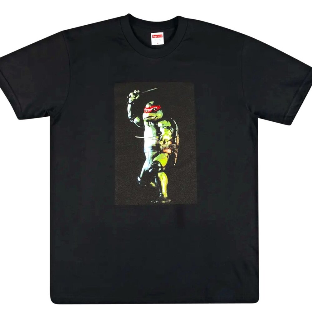 SUPREME BLACK MICHAELANGELO TEENAGE MUTANT NINJA TURTLE T SHIRT
